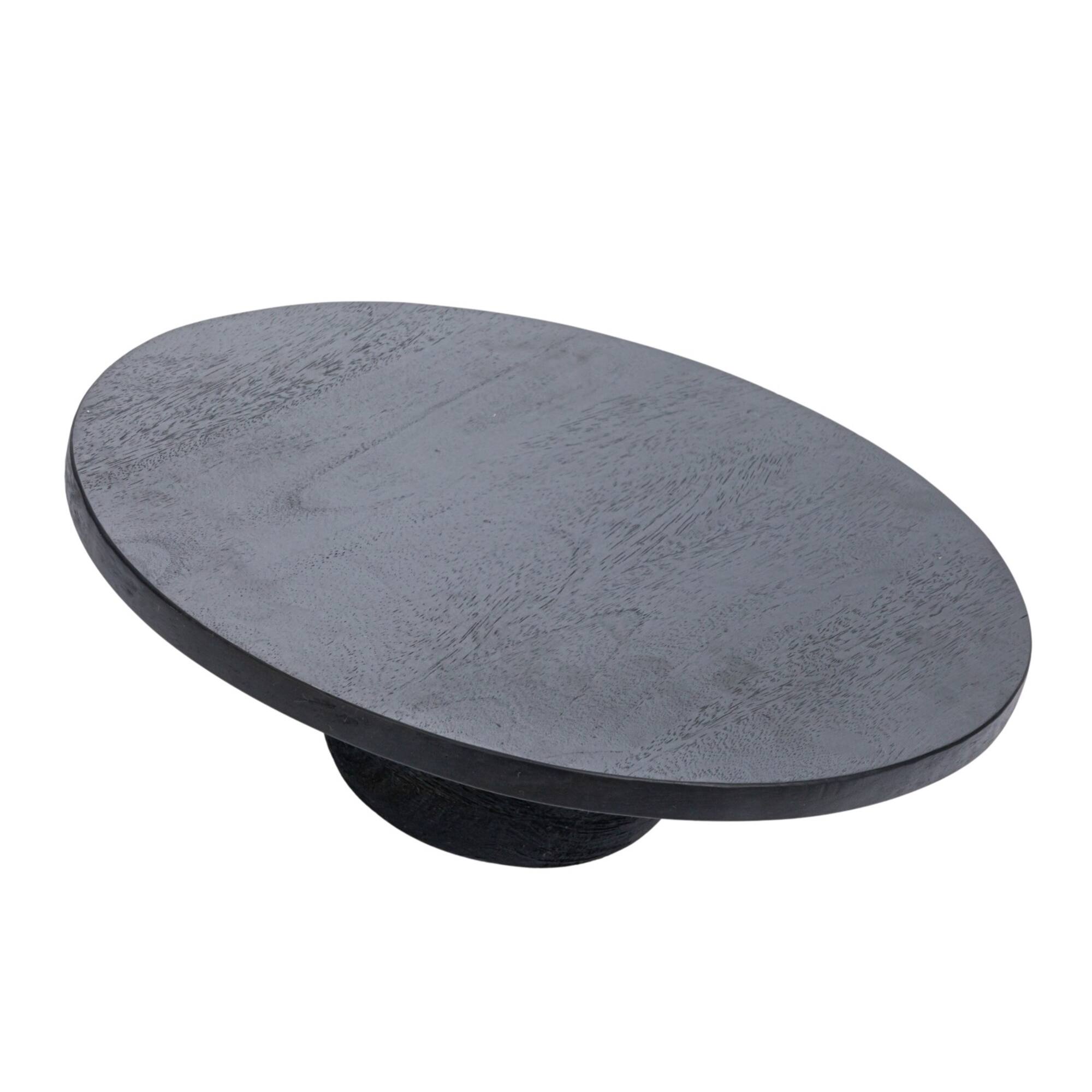 Hello Honey® 15" Black Round Mango Wood Pedestal